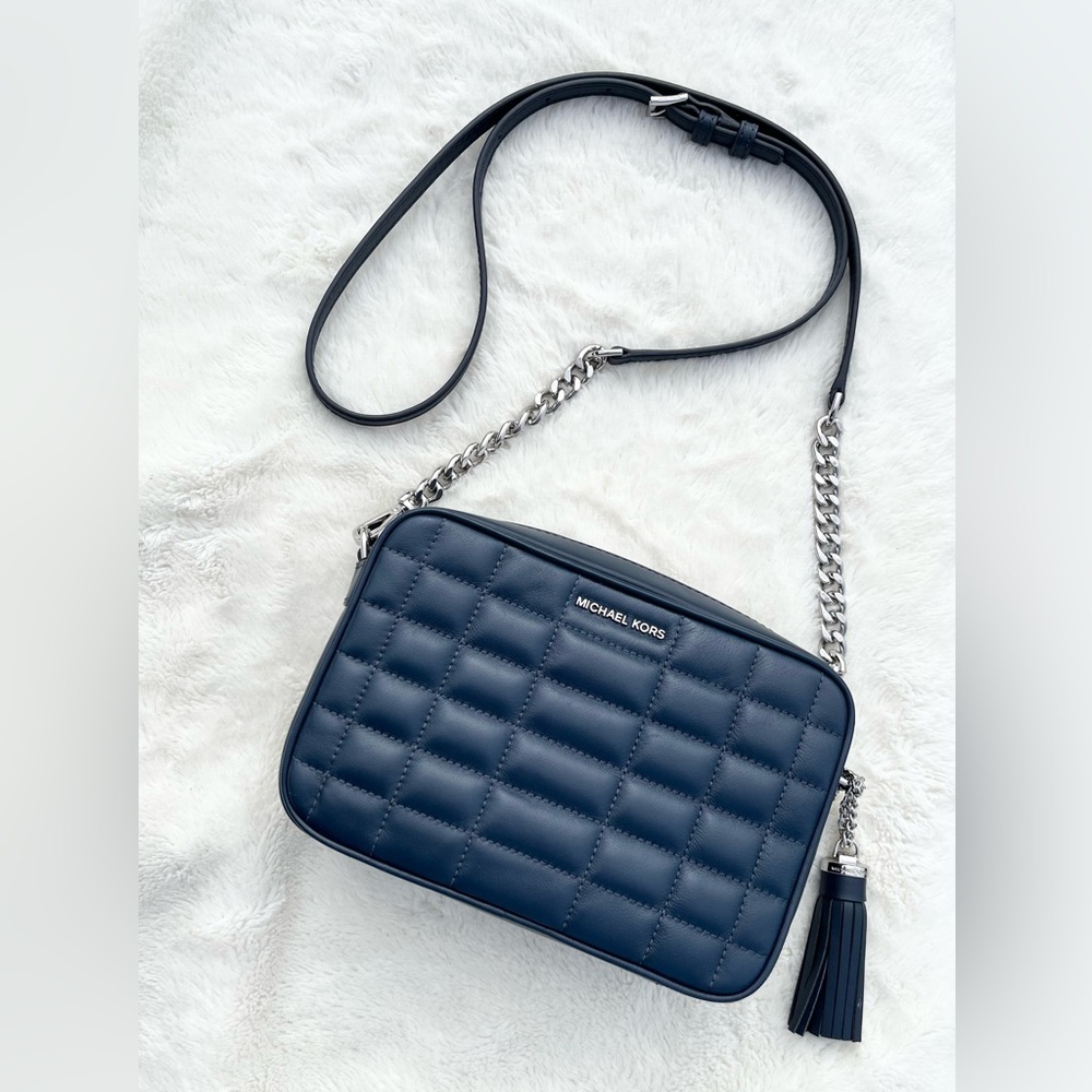 Michael Kors Navy Quilted Crossbody Bag